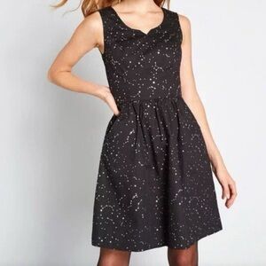 ModCloth navy constellation star dress with pockets. Never worn. Size Medium M